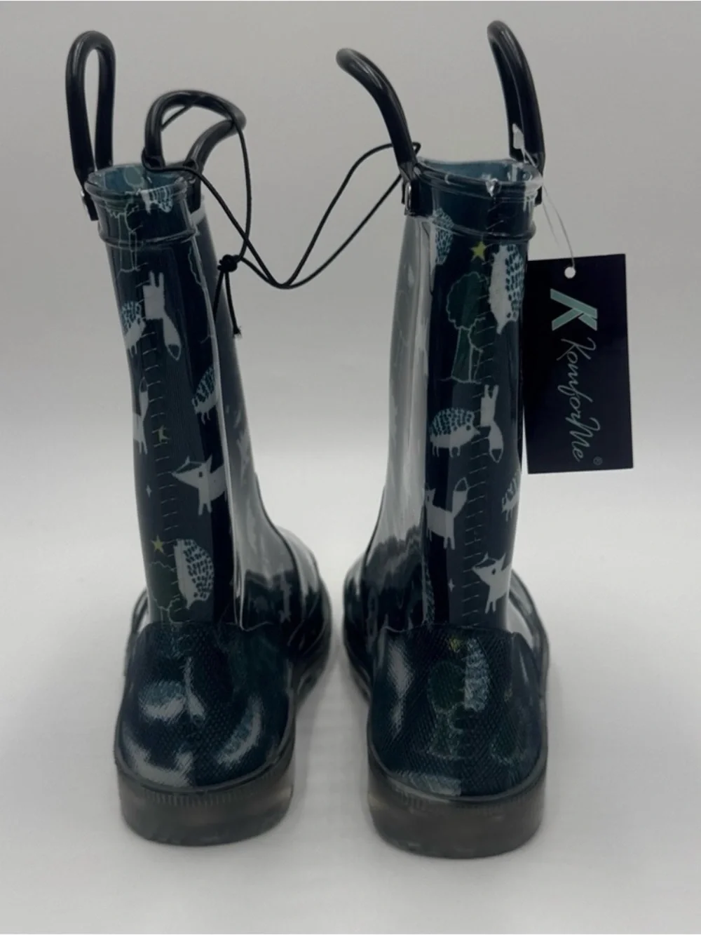 Children's Dark Blue Animal Rain Boots